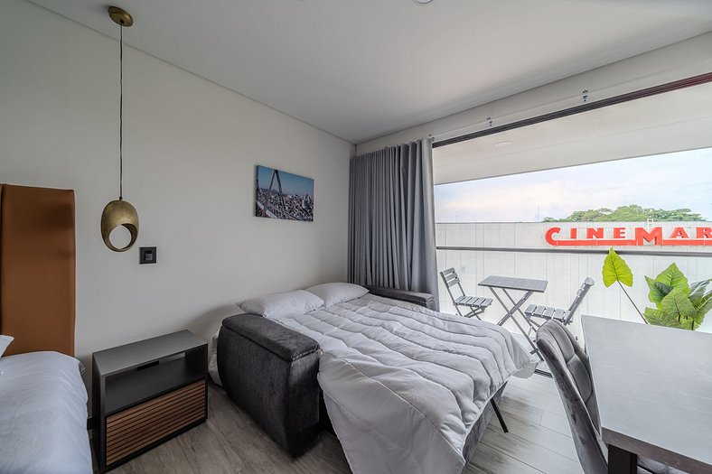 |Ahead| Amplio loft con cama King y parking