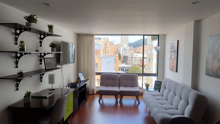 |Ahead| Comodo 2BR @Chapinero + lavadora y parking