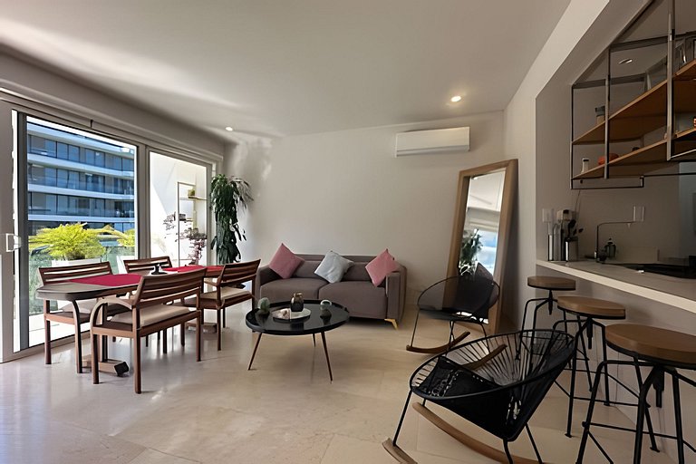 |Ahead| Romantico 1BR + Playa, Piscina y Parking